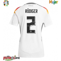 Camiseta Alemania Antonio Rudiger #2 Primera Equipación para mujer Eurocopa 2024 manga corta